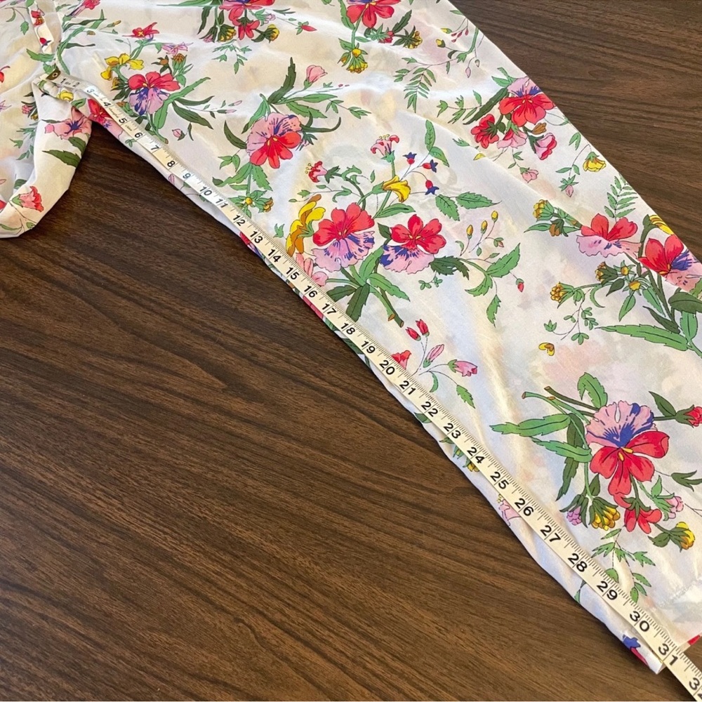 Victorias Secret Pajama Set XL Floral Botanical 100% Cotton Top Pants Drawstring - Picture 9 of 15